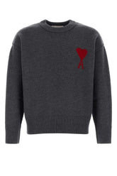 AMI Paris Felted Sweater — Gray