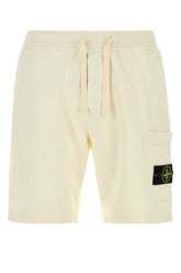 Stone Island Cotton Jogger Shorts — Ivory