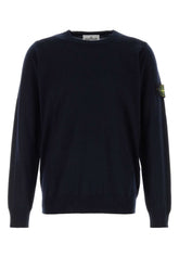 Stone Island Virgin Wool Crew-Neck Sweater — Navy