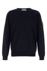 Stone Island Virgin Wool Crew-Neck Sweater — Navy