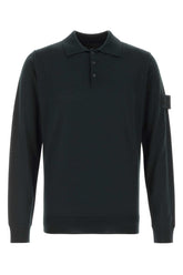Stone Island Virgin Wool Polo — Black