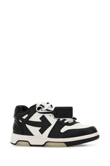 Off-White Color-Block Leather Sneaker — White