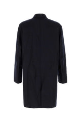 Etro Wool Blend Reversible Coat — Navy