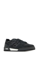 Fendi Logo-Jacquard Low-Top Sneaker — Black