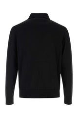 Burberry Wool Logo-Embroidered Polo — Black