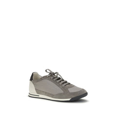 Brunello Cucinelli Mixed Material Low-Top Sneakers — Gray