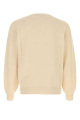 Brunello Cucinelli Ribbed Cashmere Sweater — Beige