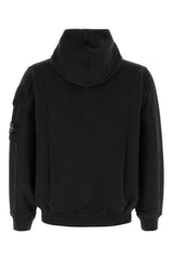 Stone Island Cotton Zip Hoodie Hoodie — Black