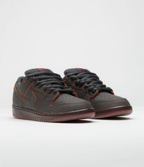 Nike SB Dunk Low Pro Premium 'Krampus' Shoes - Dark Smoke Grey / Campfire Orange - Black