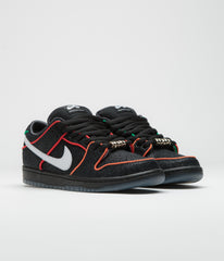 Nike SB x Bronx Girls Skate Dunk Low Pro Shoes - Black / White - Challenge Red - Total Orange