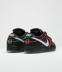 Nike SB x Bronx Girls Skate Dunk Low Pro Shoes - Black / White - Challenge Red - Total Orange