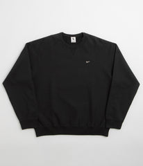 Nike Solo Swoosh Crewneck Sweatshirt - Black / White / White