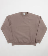 Nike Solo Swoosh Crewneck Sweatshirt - Mink Brown / White