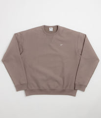 Nike Solo Swoosh Crewneck Sweatshirt - Mink Brown / White