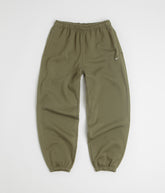 Nike Solo Swoosh Cuffed Sweatpants - Medium Olive / Medium Olive / White