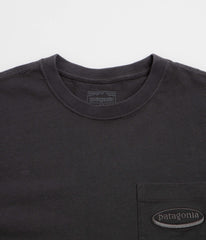Patagonia 95 Oval Logo Pocket Long Sleeve T-Shirt - Ink Black