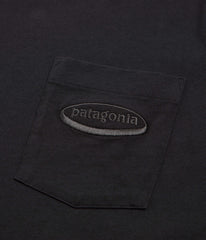 Patagonia 95 Oval Logo Pocket Long Sleeve T-Shirt - Ink Black