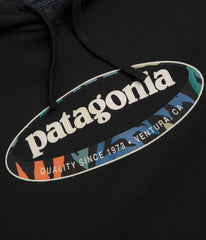 Patagonia 95 Oval Logo Uprisal Hoodie - Black: Kaleido