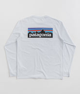 Patagonia P-6 Logo Responsibili-Tee Long Sleeve T-Shirt - White