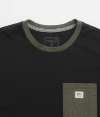 Patagonia Shop Sticker Pocket Responsibili-Tee T-Shirt - Black / Basin Green