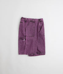 Poetic Collective x flatspot Painter Shorts - Purple Acid Wash Denim