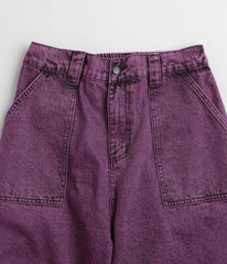 Poetic Collective x flatspot Painter Shorts - Purple Acid Wash Denim