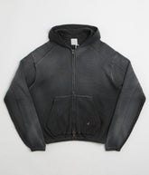 ROA Bee Sun Faded Zip Up Hoodie - Black