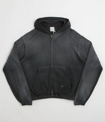 ROA Bee Sun Faded Zip Up Hoodie - Black