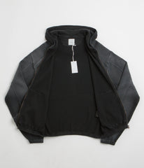 ROA Bee Sun Faded Zip Up Hoodie - Black