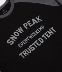 Snow Peak Raglan Long Sleeve T-Shirt - Black