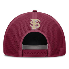 Nike Seminoles Homeplate Design Coach's Dri-fit Rise Adjustable Trucker Hat - Garnet