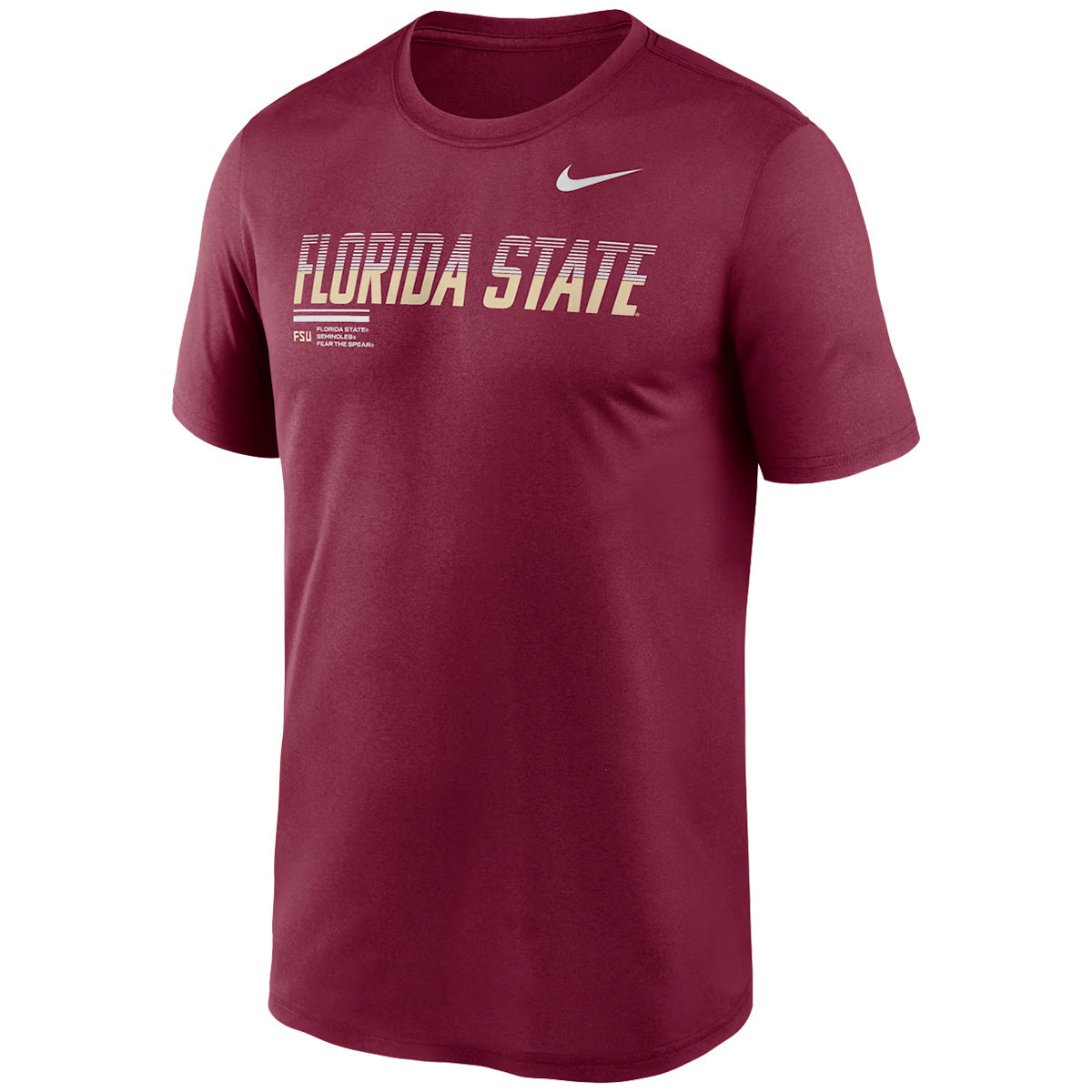 Nike Men's Florida State Design Dri-fit Legend Short Sleeve Performance T-shirt - Garnet