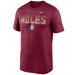 Nike Men's Noles/Seminole Logo Short Sleeve Legend Kinetic Mantra T-shirt - Garnet