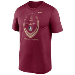 Nike Men's Fear the Spear/Seminole Logo Football Design Short Sleeve Legend Football Icon T-shirt - Garnet