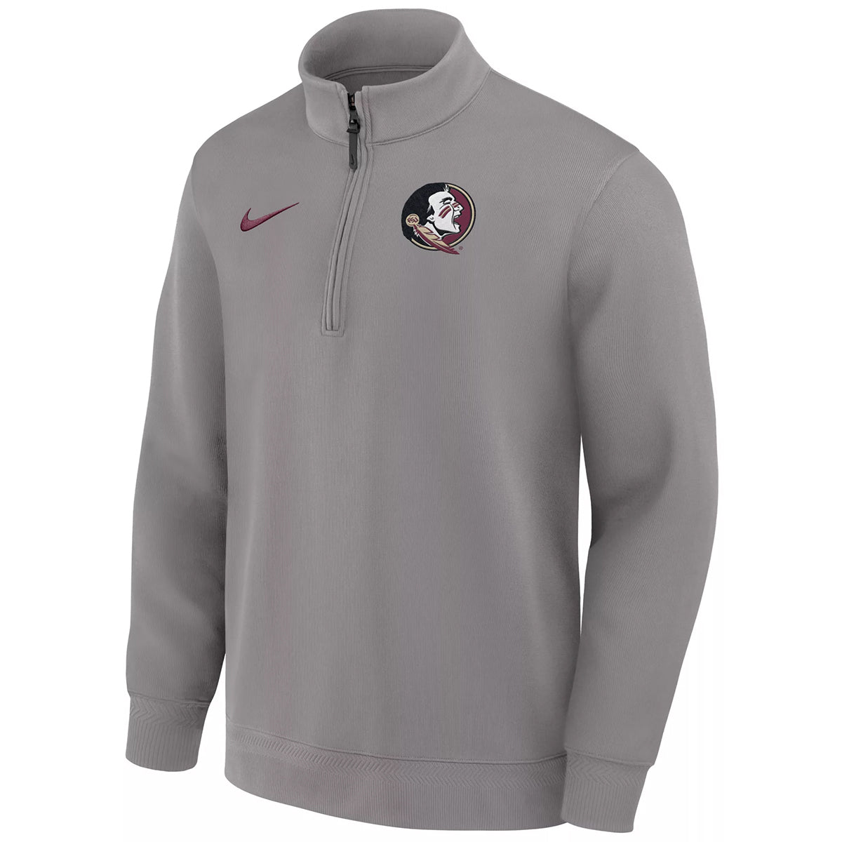 Nike Men's Seminole Logo Dri-fit Coaches Half-Zip Top - Dark Gray