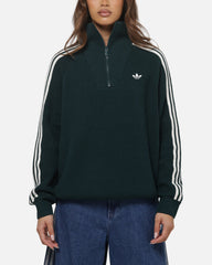 Adidas Women's Funnel Neck Quarter Zip Sweatshirt Green