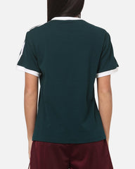 Adidas Women's 3 Stripe T-Shirt Green