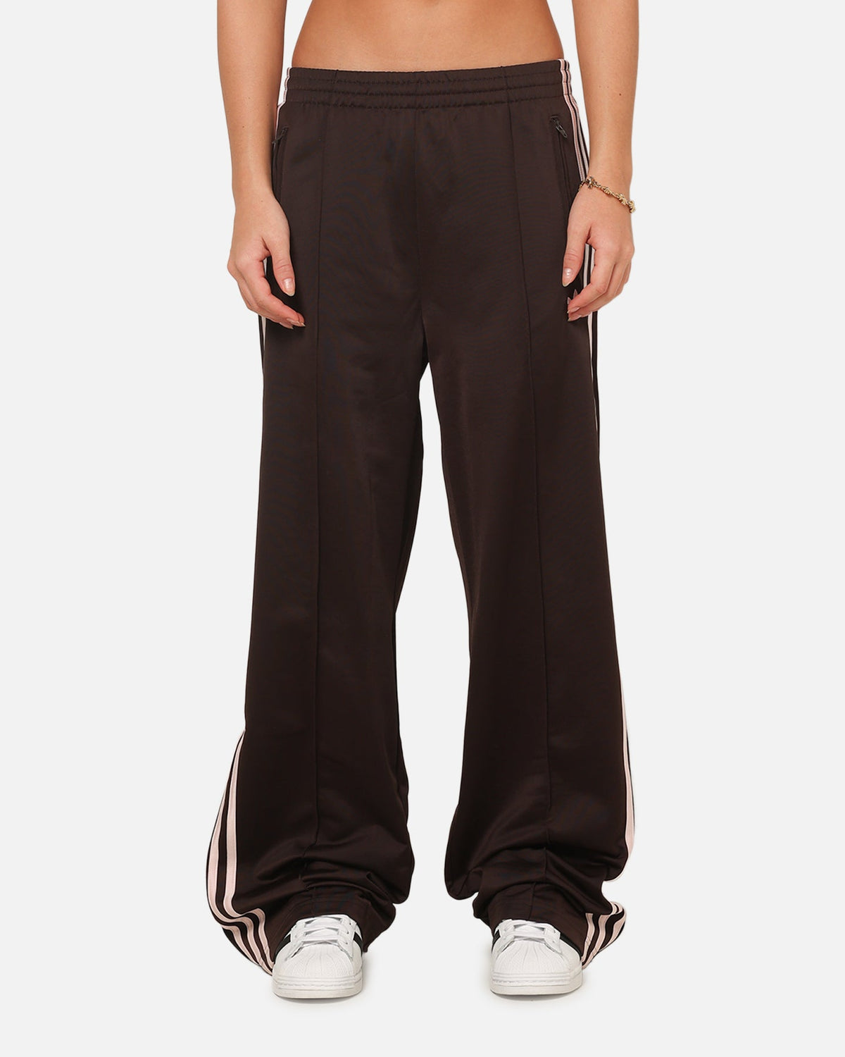 Adidas Women's Firebird Loose Track Pants Brown/Pink