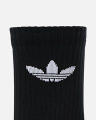 Adidas Trefoil Cushioned Crew Socks 3 Pack Black