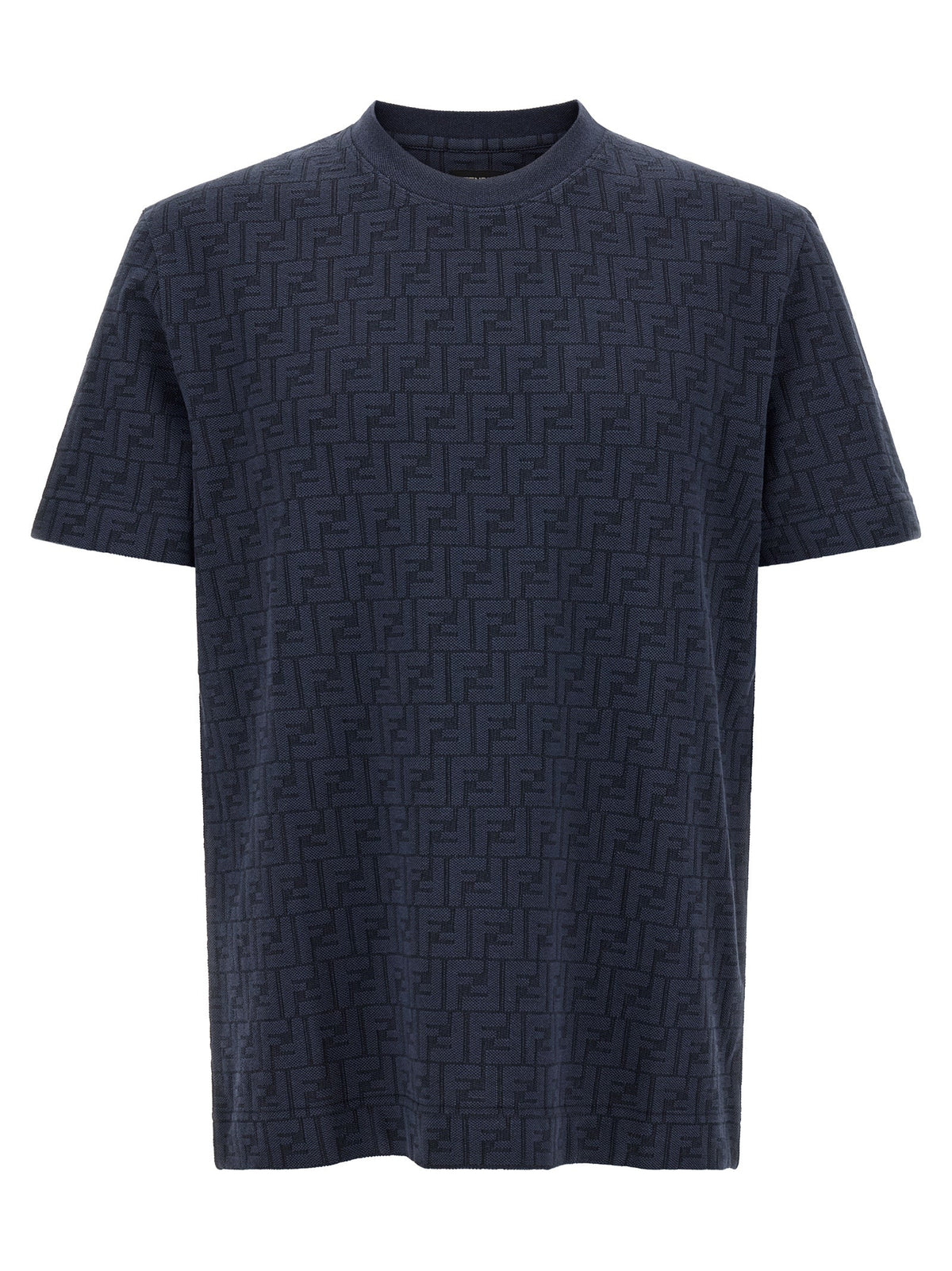 Fendi Logo-Embroidered Cotton Piqué T-Shirt — Navy