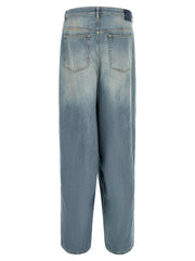 Maison Margiela Deconstructed Light Blue Cotton Jeans — Blue