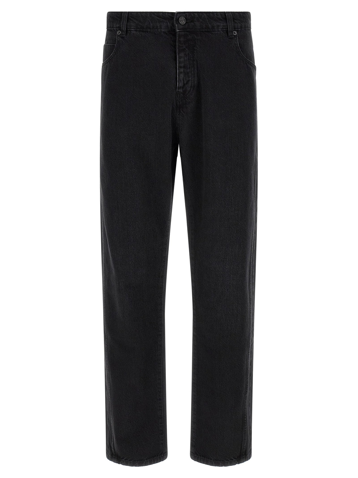 Balmain Black Straight-Leg Denim Jeans — Black
