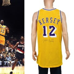 LA Lakers Jerome Kersey Game Worn & Auto'd Champion Jersey