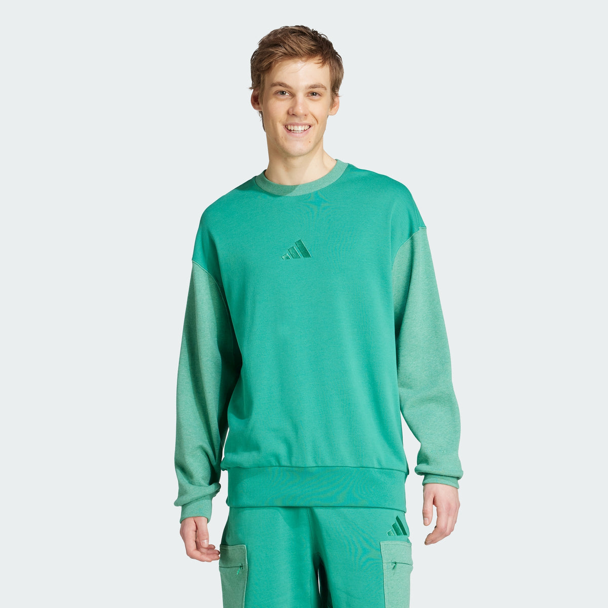 Men's adidas All SZN French Terry Colorblock Crew Sweatshirt