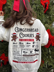 Gingerbread Recipe Embroidered Crewneck Cream
