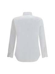 Finamore Tailored Pinpoint Cotton Shirt — White