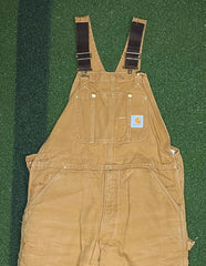 Carhartt Red quilt Lined Winter Workwear Bib Overalls