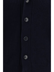 Brooksfield Virgin Wool Shawl Collar Cardigan — Navy