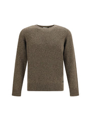 Brooksfield Double-Yarn Fleece Wool Sweater — Brown