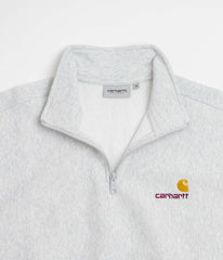Carhartt Half Zip American Script Sweatshirt - Ash Heather